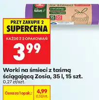 Biedronka Worki na śmieci z taśmą ściągającą Zosia, 35 l, 15 szt oferta