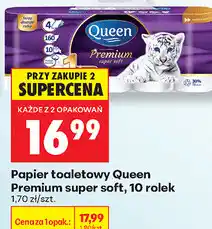 Biedronka Papier toaletowy Queen Premium super soft, 10 rolek oferta