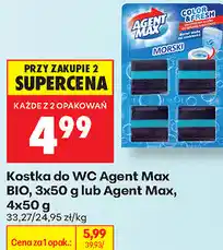 Biedronka Kostka do WC Agent Max BIO, 3x50 g lub Agent Max, 4x50 g oferta