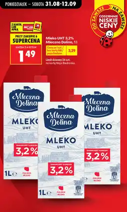 Biedronka Mleko UHT 3,2% Mleczna Dolina oferta