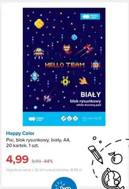 Smyk Blok rysunkowy Happy Color Pixi biały A4 20 kartek oferta