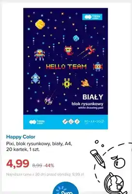 Blok rysunkowy Happy Color Pixi biały A4 20 kartek