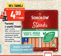 Polomarket Parówki z szynki Stówki Sokołów oferta