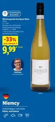 Lidl Wino białe Weissburgunder Sauvignon Blanc oferta
