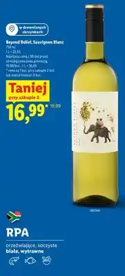 Lidl Wino białe Beyond Belief Sauvignon Blanc oferta