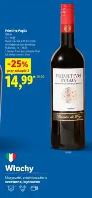 Lidl Wino czerwone Primitivo Puglia Maestro de Pigo oferta