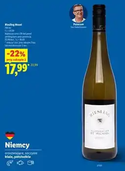Lidl Wino białe półsłodkie Riesling Mosel oferta