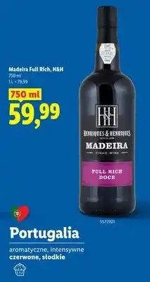 Lidl Wino czerwone Madeira Full Rich H & H słodkie oferta