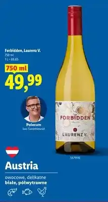 Lidl Wino białe półwytrawne Forbidden Laurenz V oferta