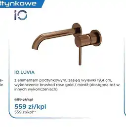 Blu Bateria umywalkowa podtynkowa IO Luvia brushed rose gold miedź oferta