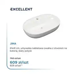 Blu Umywalka nablatowa owalna Excellent Jima z otworem na baterię oferta