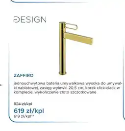 Blu Bateria umywalkowa wysoka Design Zaffiro złoto szczotkowane oferta