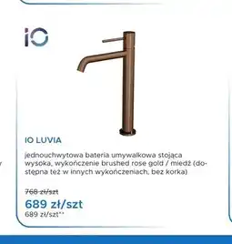 Blu Bateria umywalkowa stojąca wysoka IO Luvia brushed rose gold oferta