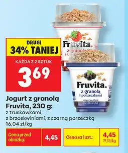 Biedronka Jogurt z granolą Fruvita z truskawkami oferta