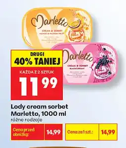 Biedronka Lody cream sorbet Marletto blackcurrant oferta