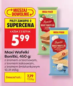 Biedronka Maxi wafelki z kremem orzechowym Bonitki oferta