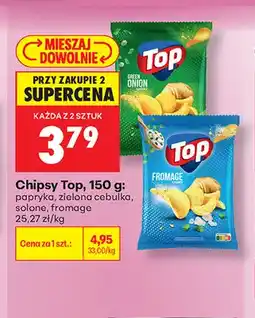 Biedronka Chipsy Top zielona cebulka oferta