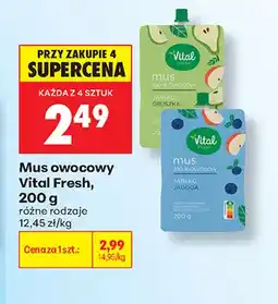 Biedronka Mus owocowy Vital Fresh jabłko gruszka oferta
