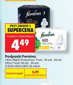 Biedronka Podpaski Femina Ultra Fresh oferta