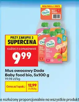 Biedronka Mus owocowy Dada Baby Food Bio 5-pak oferta