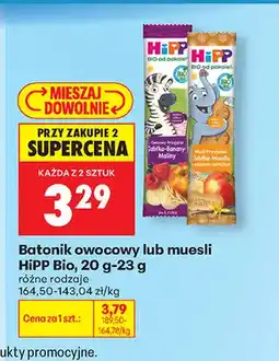 Biedronka Batonik owocowy HiPP Bio Jabłko-Banany-Maliny oferta