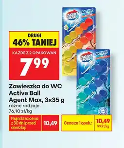 Biedronka Zawieszka do WC Active Ball Agent Max 3-pak oferta