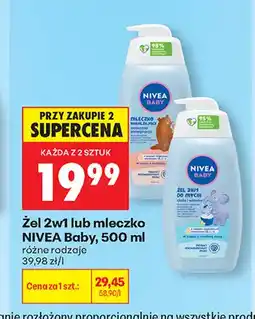 Biedronka Mleczko nawilżające Nivea Baby oferta