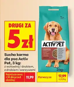 Biedronka Sucha karma dla psa Activ Pet z drobiem i warzywami oferta