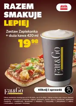 AVIA Stacje Paliw Zestaw zapiekanka + duża kawa Eat & Go 420 ml oferta
