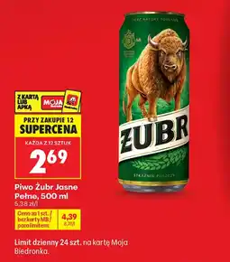 Biedronka Piwo Żubr Jasne Pełne oferta