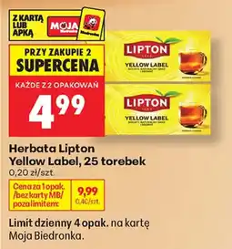 Biedronka Herbata Lipton Yellow Label oferta