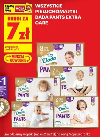 Biedronka Pieluchomajtki Dada Pants Extra Care oferta