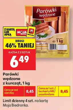 Biedronka Parówki wędzone z kurcząt oferta