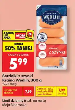 Biedronka Serdelki z szynki Kraina Wędlin oferta