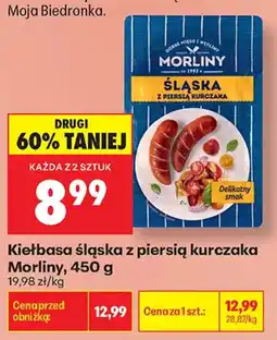 Biedronka Kiełbasa śląska z piersią kurczaka Morlina oferta