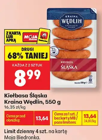 Biedronka Kiełbasa Śląska Kraina Wędlin oferta