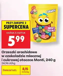 Biedronka Orzeszki arachidowe w czekoladzie mlecznej i cukrowej otoczce Monti oferta
