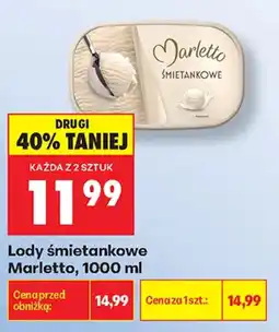 Biedronka Lody śmietankowe Marletto oferta