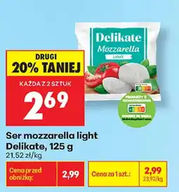 Biedronka Ser mozzarella light Delikate oferta