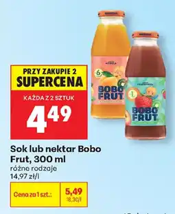 Biedronka Sok lub nektar Bobo Frut oferta