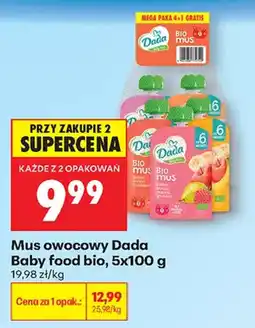 Biedronka Mus owocowy Dada Baby food bio oferta