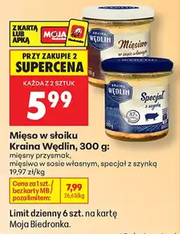 Biedronka Mięso w słoiku Kraina Wędlin oferta
