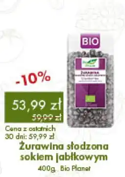 Organic Farma Zdrowia Żurawina słodzona sokiem jabłkowym Bio Planet oferta