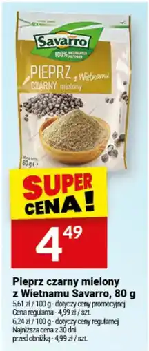 Twój Market Pieprz czarny mielony z Wietnamu Savarro oferta