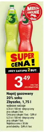 Twój Market Napój gazowany 20% soku Zbysko oferta