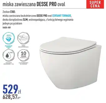 Miska zawieszana DESSE PRO oval