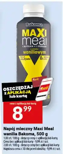 Twój Market Napój mleczny Maxi Meal wanilia Bakoma oferta
