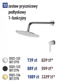 Cersanit zestaw prysznicowy podtynkowy 1-funkcyjny oferta