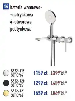 Cersanit bateria wannowo-natryskowa 4-otworowa podtynkowa oferta