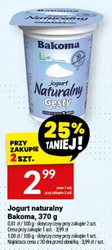 Twój Market Jogurt naturalny Bakoma oferta